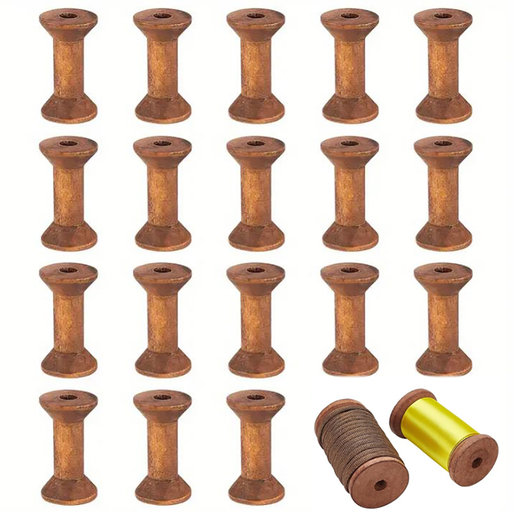 Organza Ribbon Spool - 10/20 Stück Mini-Holzspulen Leere Fadenspulen Wickler