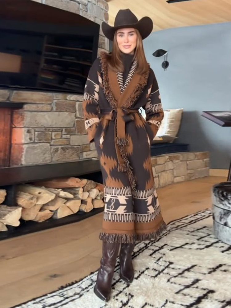 Schicke Quasten-Strickjacke fü – Tassel Fringe Trim Bewertung und Preis