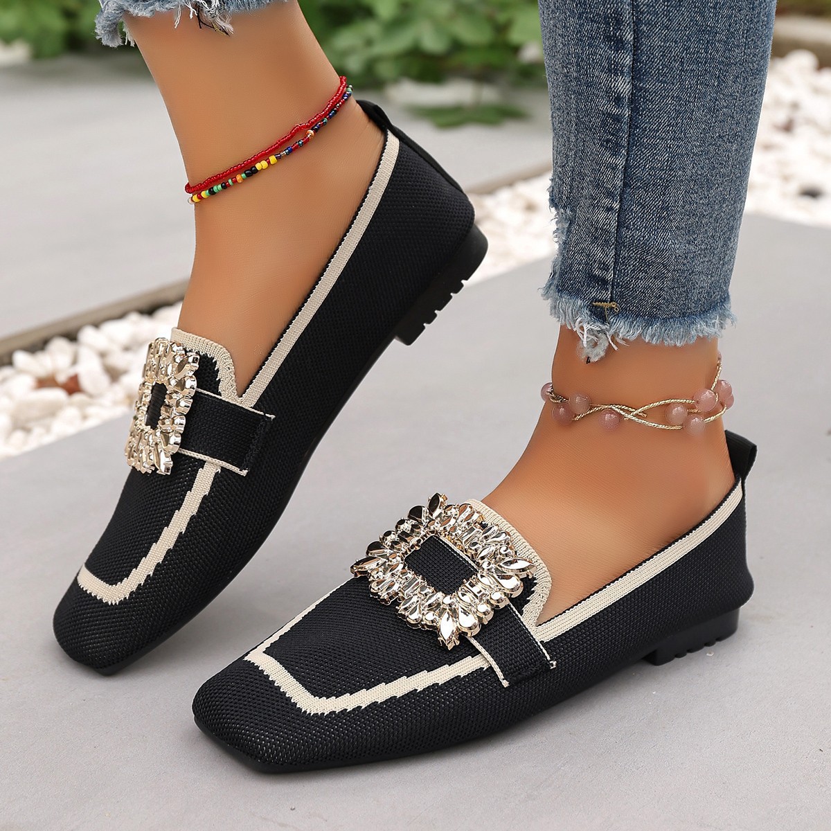 Frühjahr Damen Flache Schuhe N – Crystal Mesh Fabric Bewertung und Preis